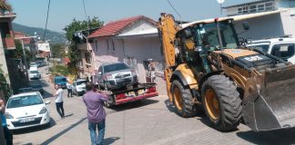 Bursa’da iş makinesinin freni patladı iş makinesi