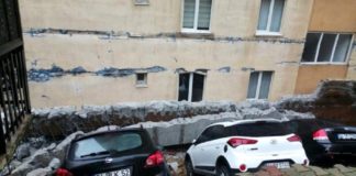 Kartal’da site otoparkında istinat duvarı çöktü