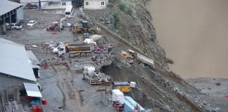 Selin vurduğu Yusufeli Barajı şantiyesi görüntülendi